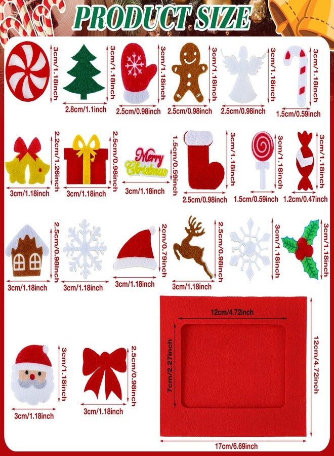 فيرايكل مجموعة إطارات صور عيد الميلاد للأطفال مكونة من 232 قطعة، 32 إطارًا للصور من اللباد مع رقاقات ثلج لتزيين عيد الميلاد مع 200 ملصق رغوي لهدايا الحفلات والفصول الدراسية المنزلية (رقاقات ثلج) - Image 3