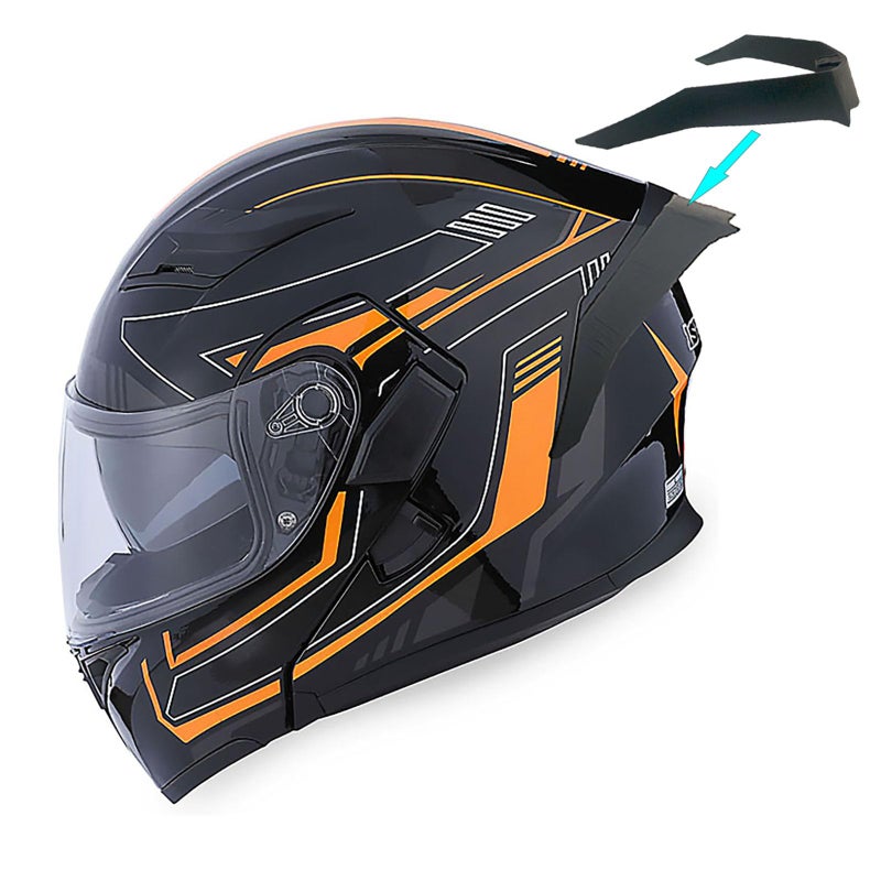 1Storm Motorcycle Modular Full Face Helmet Flip up Dual Visor Sun Shield: HB89 Arrow Orange - Image 3