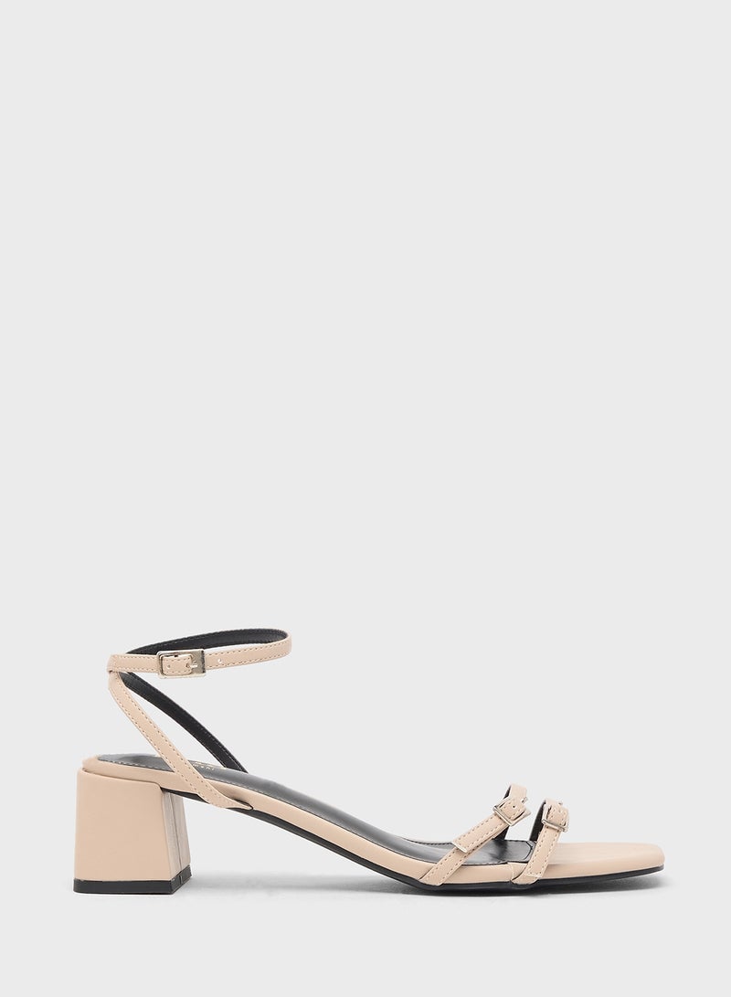 ELLA Double Strap Block Heel Sandal - Image 1