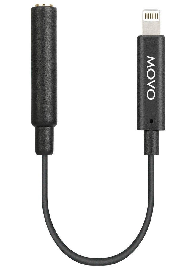 Movo IMA-2 3.5mm TRS to Lightning iPhone Headphone Adapter - Apple Aux Adapter for Mics and Headphones - 3.5 mm TRS Audio Cable to Lightning Adapter - Image 1
