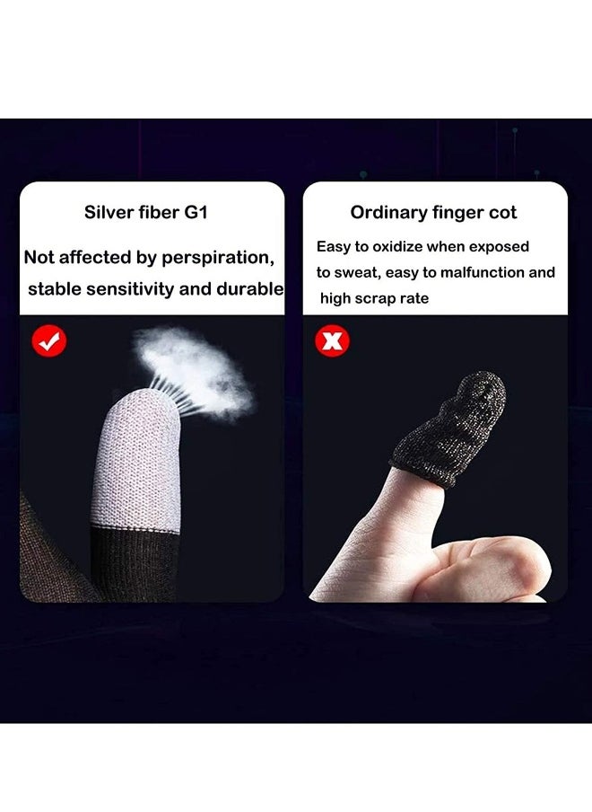 Generic - E-Sports Gaming Gloves Finger Sleeves Anti-Sweat Breathable Thumb for Highly Sensitive Nano-Silver Fiber Material Nylon Touch Screen PUBG Mobile Phone Games Accessories - Image 1
