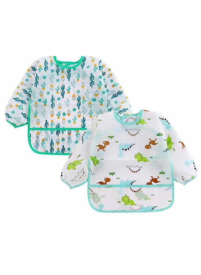 SOWUGI 2Pcs Set Waterproof Stain Resistant Drool Cloths Baby Bib Nursing Feeding Bibs Burp Cloths Bibs Drooling Bibs - Image 1