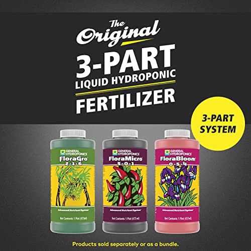 General Hydroponics FloraSeries Hydroponic Nutrient Fertilizer System with FloraMicro, FloraBloom and FloraGro, 1 pt. - Image 2