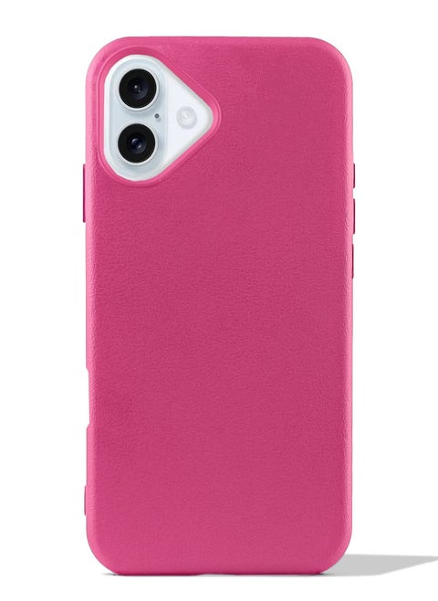 Silicone Back Cover soft Leather Case Ultra Slim Leather touch Feeling for Iphone 16 (Pink)