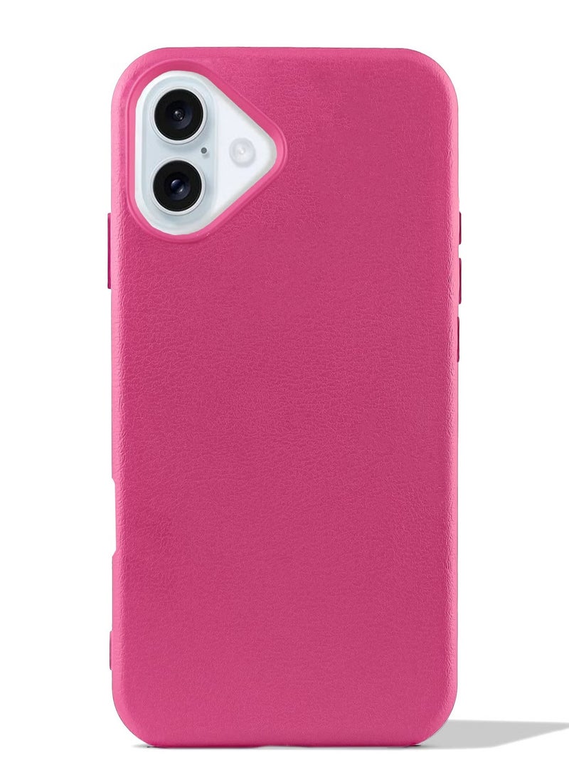 Generic - Silicone Back Cover soft Leather Case Ultra Slim Leather touch Feeling for Iphone 16 (Pink) - Image 1