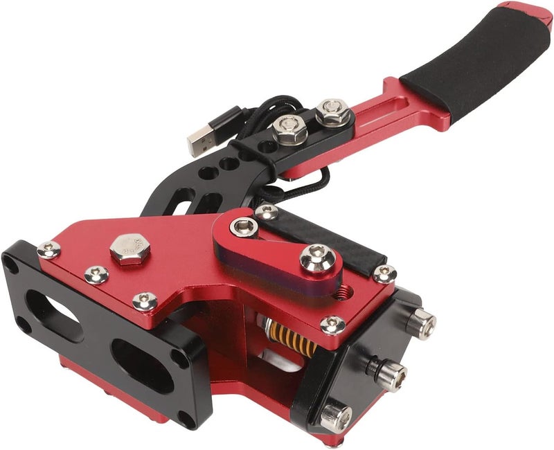 klarako Sim Handbrake, Impact Resistant Universal USB Handbrake 64 Bit 2 in 1 for T300 for G27 G25 (Red) - Image 3