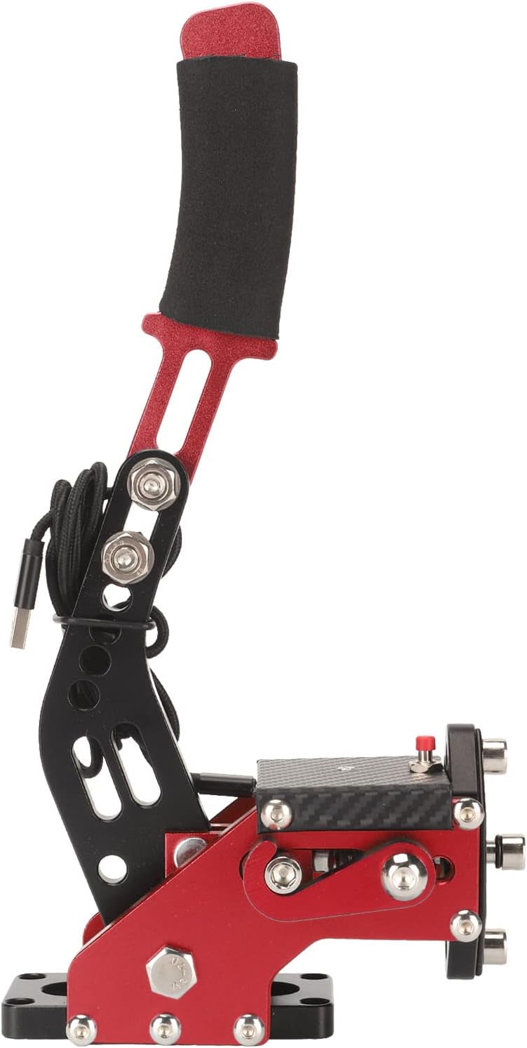 klarako Sim Handbrake, Impact Resistant Universal USB Handbrake 64 Bit 2 in 1 for T300 for G27 G25 (Red) - Image 4