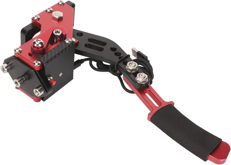 klarako Sim Handbrake, Impact Resistant Universal USB Handbrake 64 Bit 2 in 1 for T300 for G27 G25 (Red) - Image 2