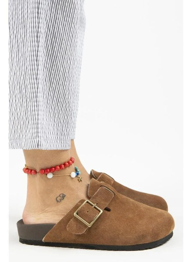 Zeta 2 Women's Genuine Leather Belted Buckle Sandal.
