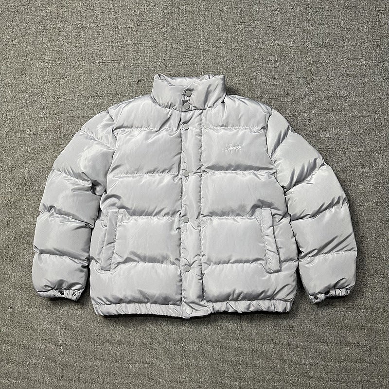 High Street American-Style Stand-Up Collar Cotton Jacket For Men And Women, Winter Hip-Hop Embroidered Letter Cotton Coat - Image 1