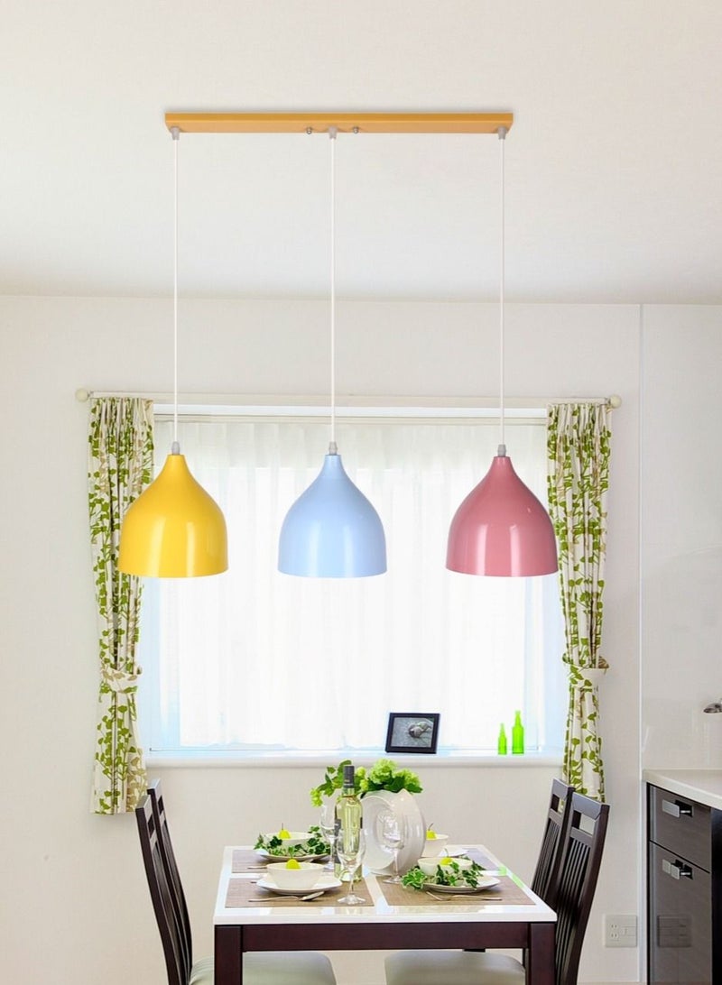 الروضة للإضاءة نجفة فانل 3 لمبة | حديث ديكور LED E27 معلقة مصباح سقف اضاءة داخلية مصباح معلق دلاية سقف مودرن نجفة | مناسبة لأي غرفة | | اللون: ألوان متعددة | المقاس: 70x65 سم - Image 2