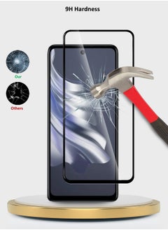 Wtech Tecno Spark 20 Pro 4G 2023 / Spark 20 Pro 5G 2024 Premium E2E Full Glue Full Cover Tempered Glass Screen Protector - (MSGECN) Clear/Black  - Image 2