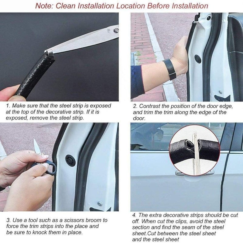 AutoBizarre Black Anti-Scratch Anti-Collision Heavy Duty Edge Guard Door Protection U Shape Edge Trim Rubber Seal Protector Rubber Clips Fit for All Cars - 5 Meters - Image 3