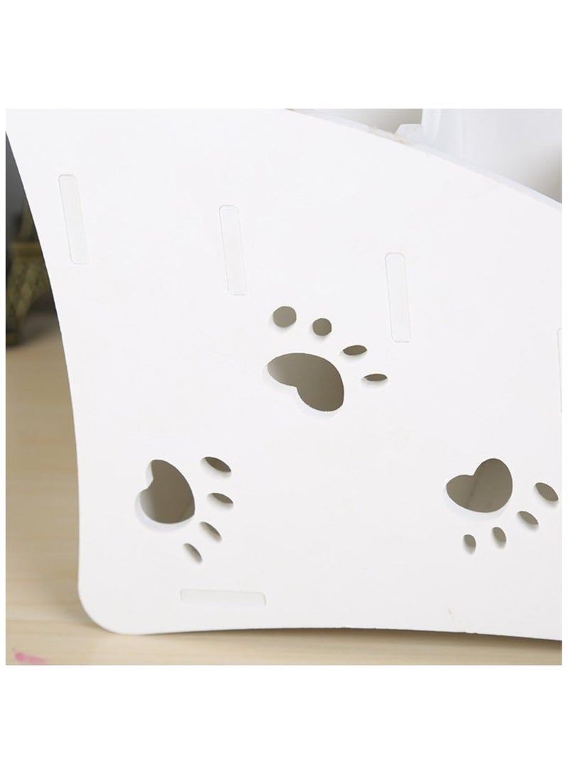 TPGP White Remote Control Holder Caddy Organizer Plastic-Wood TV/Fan - Image 5