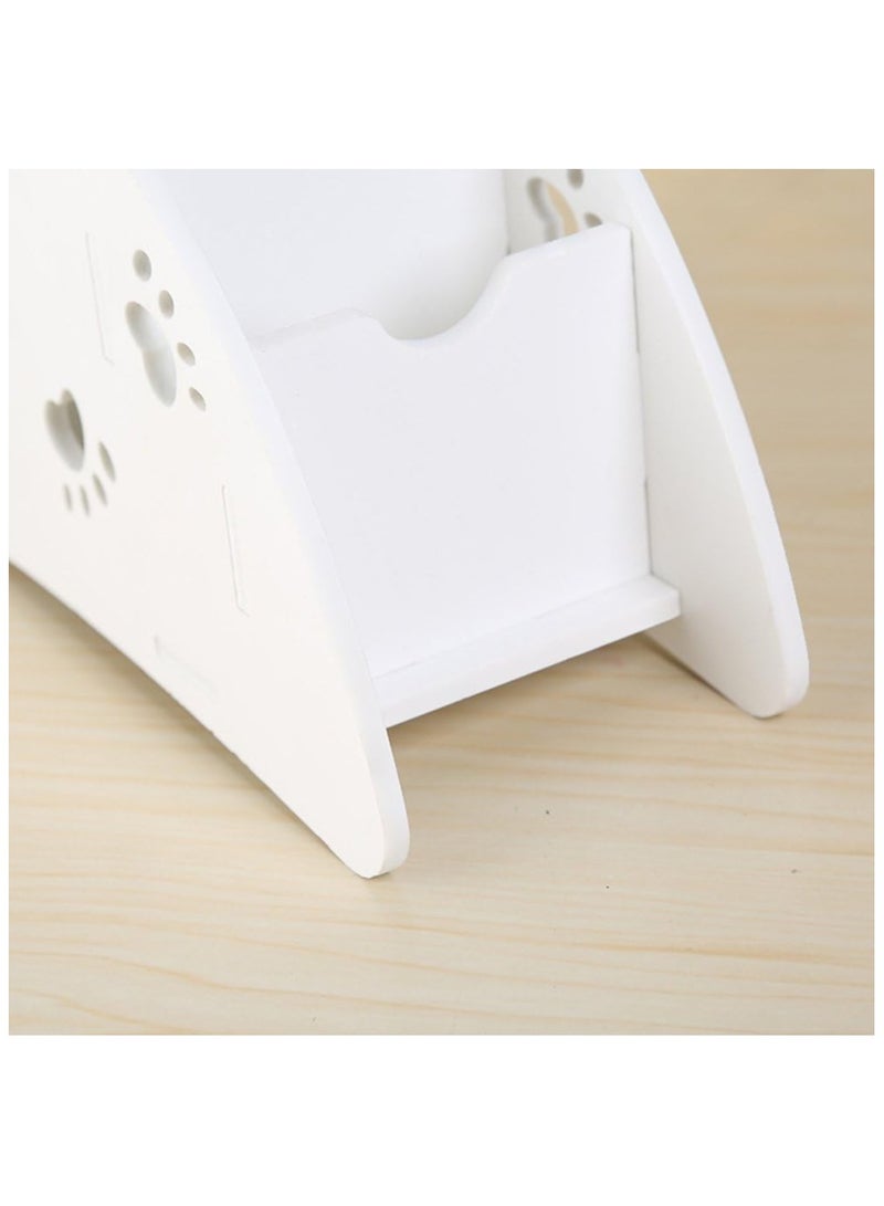 TPGP White Remote Control Holder Caddy Organizer Plastic-Wood TV/Fan - Image 3