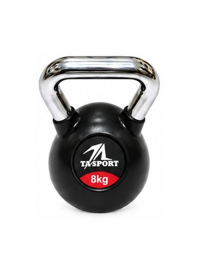 TA SPORT Black Rubber Kettlebell 8KG with Chrome Handle GL1207ATA – Strength & Functional Training Weight - Image 1