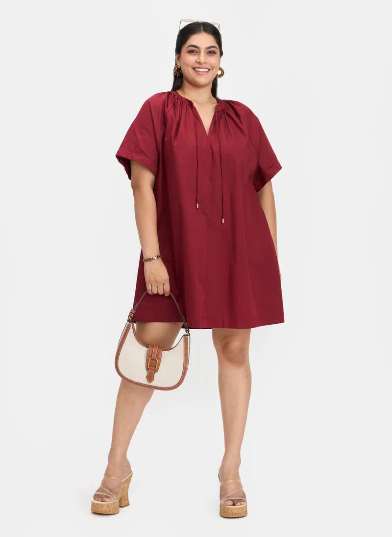 فيرجيو Cotton Tie Daywear Up A Line Dresses for Women