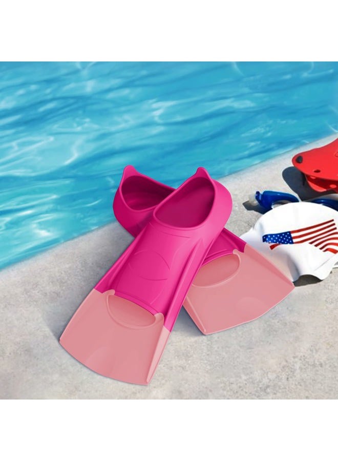 Gintenco Swim Fins, Kids Swim Training Fins for Lap Swimming, Travel Size Flippers with Mesh Bag, Silicone Swimming Fins for Kids Teens Adults Women Men - Image 2