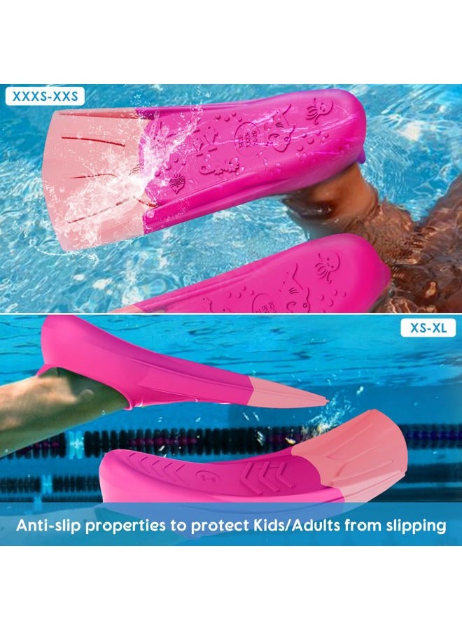 Gintenco Swim Fins, Kids Swim Training Fins for Lap Swimming, Travel Size Flippers with Mesh Bag, Silicone Swimming Fins for Kids Teens Adults Women Men - Image 3