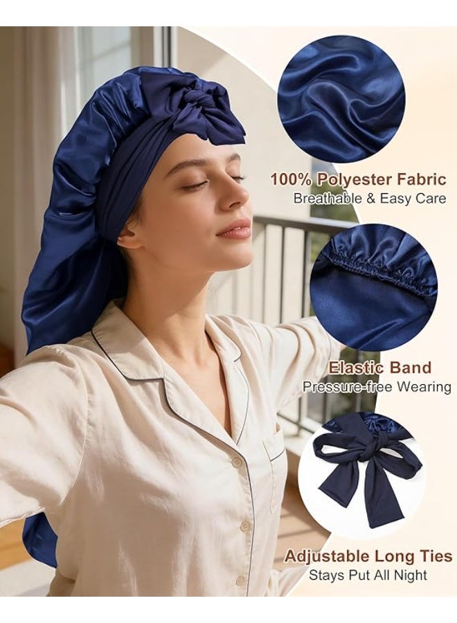 womens Double Layer Long Satin Bonnet Long Satin Bonnet (pack of 1) - Image 4