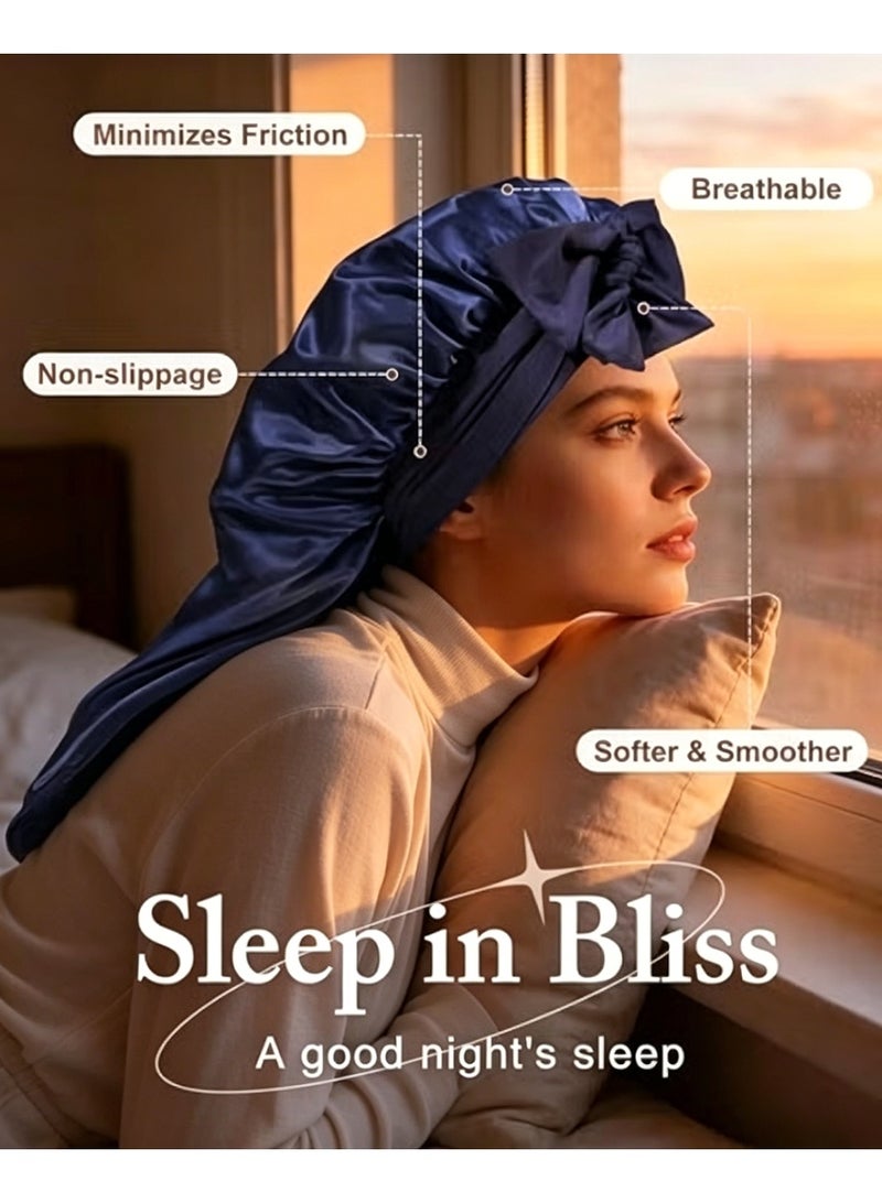 womens Double Layer Long Satin Bonnet Long Satin Bonnet (pack of 1) - Image 3