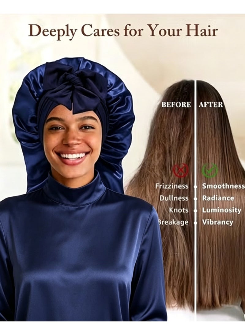 womens Double Layer Long Satin Bonnet Long Satin Bonnet (pack of 1) - Image 5