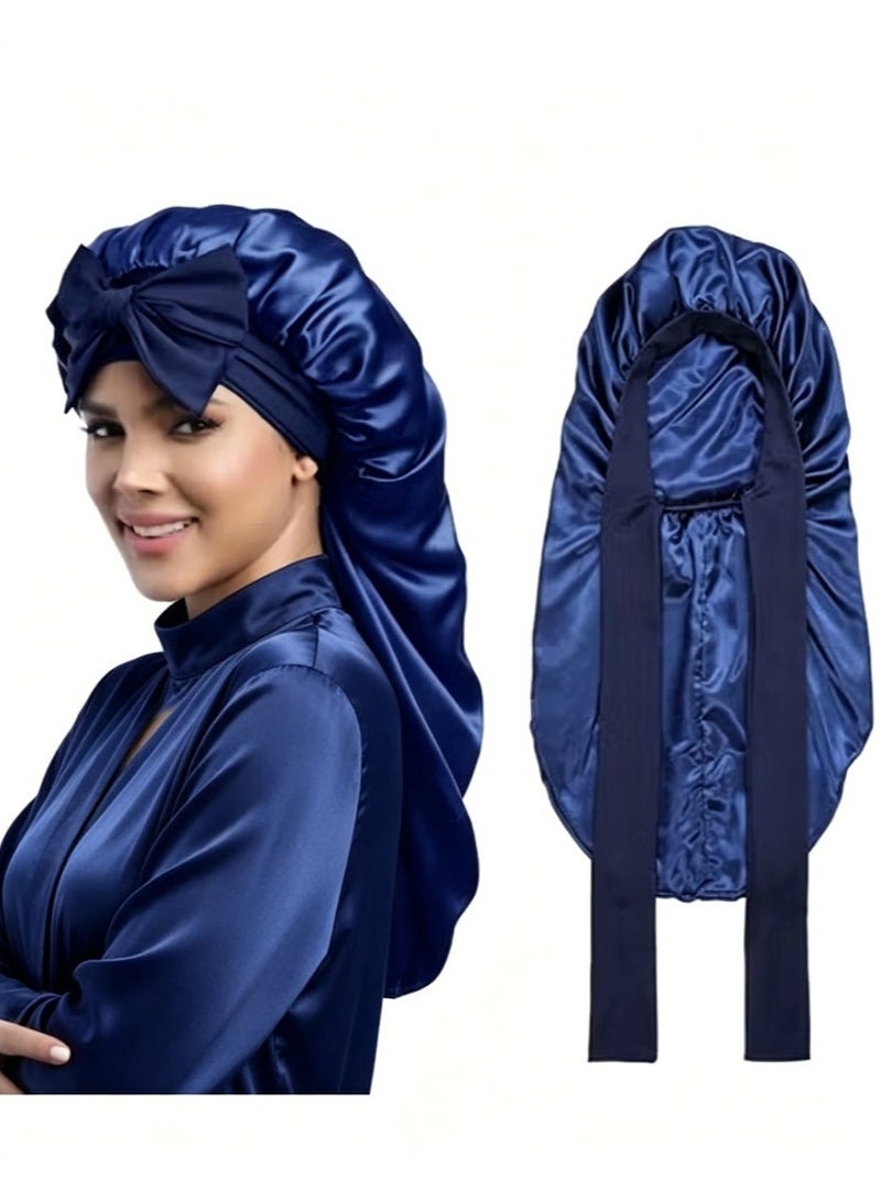 womens Double Layer Long Satin Bonnet Long Satin Bonnet (pack of 1) - Image 1