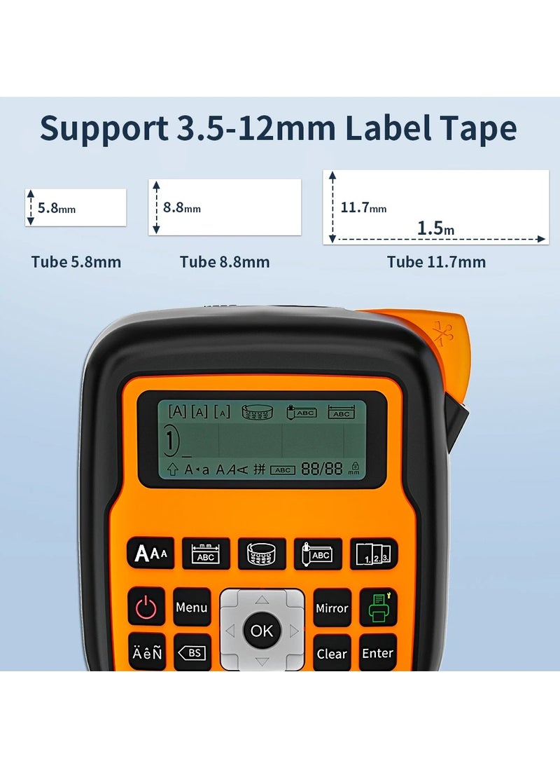 AROAQ - Industrial Label Printer Portable Electronic Labeller 203dpi Compatible for Brother Heat Shrink Tube Printer for Wraping Cabel - Image 1
