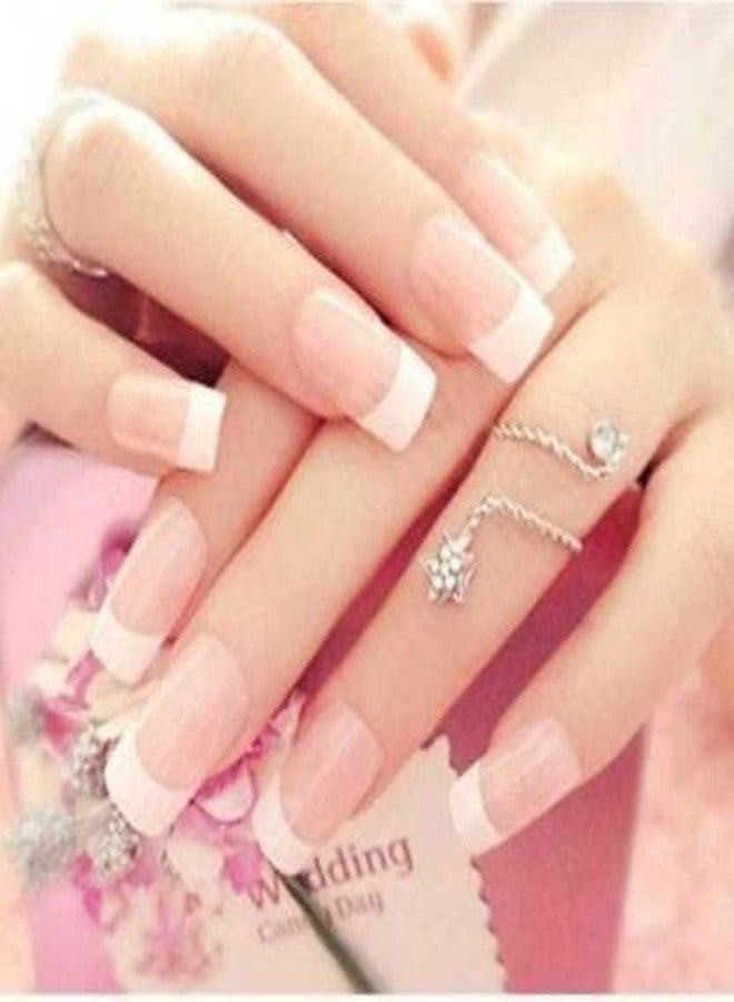 LIGAMENT Artificial Nails Set With Glue Acrylic fake / False Nails Set Of 100 Pcs and Artificial And 3gm glue WHITE (Pack of 100) - Image 5