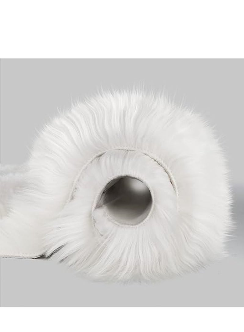 Soft Area Rugs, Living Room Modern Fluffy Carpet, Lndoor Large Area Rug Shag Shaggy Carpet Soft Plush Furry Bedside Anti Slip Mat, Machine Washable Area Rugs for Living Room Bedroom Kids Room Home Decor (White,60 x 180 cm)  - Image 4