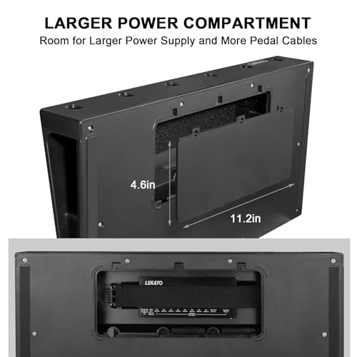 LEKATO Guitar Pedal Board, Pedal Board 22"x11"x2.8", Guitar Effects Pedalboard, Built-in Compartment for Power Supply, Pedalboard with Carry Bag and Mounting Tape - Image 2