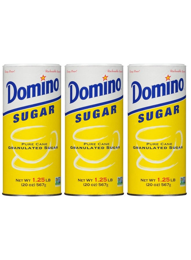 Domino White Granulated Pure Cane Sugar, 20 Oz Canister (Pack of 3) - Image 1