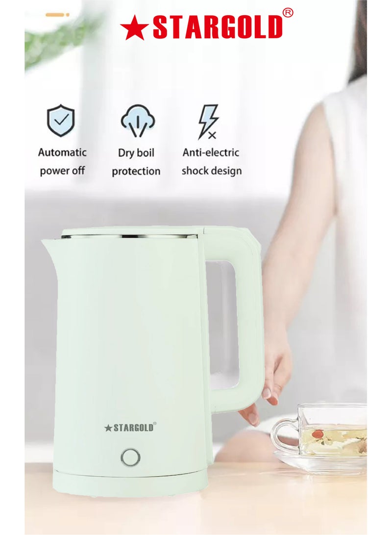 Stargold 1.8L Electric Kettle 1500W Stainless Steel, Fast Boil, Auto Shut Off, Durable Heating Plate - Image 2