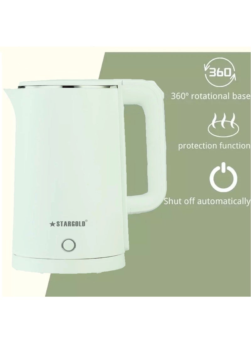 Stargold 1.8 Liter Electric Kettle 1500W High-Grade Stainless Steel Heating Plate 360° Turnable Base With Automatic Turn-Off  - Image 3