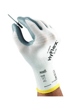 Ansell Ansell Hyflex 11 800 Nylon Glove Gray Foam Nitrile Coating Knit Wrist Cuff Large Size 9 Pack Of 12  - Image 3