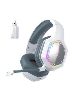 EKSA EKSA E1000WT Wireless Gaming Headset, 2.4GHz USB Gaming Headphones with Microphone for PC, PS5, PS4, Nintendo Switch, 7.1 Surround Sound Gaming Headset, RGB Light  - Image 1