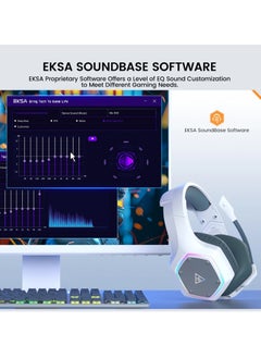 EKSA EKSA E1000WT Wireless Gaming Headset, 2.4GHz USB Gaming Headphones with Microphone for PC, PS5, PS4, Nintendo Switch, 7.1 Surround Sound Gaming Headset, RGB Light  - Image 5