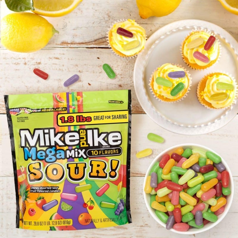 Mike & Ike Mike and Ike Mega Mix Sour Chewy Candy - 28.8 Ounces with 10 Assorted Flavors - Image 5