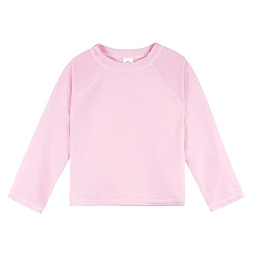 Gerber Unisex Baby Toddler UPF 50 Long Sleeve Rashguard Swim Rash Guard Shirt Light Pink 12 Months US - Image 1