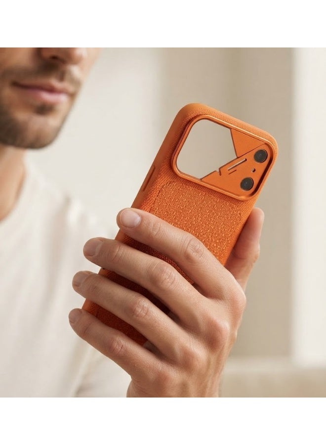 حافظة حماية لهاتف iPhone 17 Pro Max تدعم تقنية MagSafe، بتصميم ثنائي اللون، ومزودة بغطاء لعدسة الكاميرا وملمس مانع للانزلاق لضمان ثبات القبضة. - Image 3