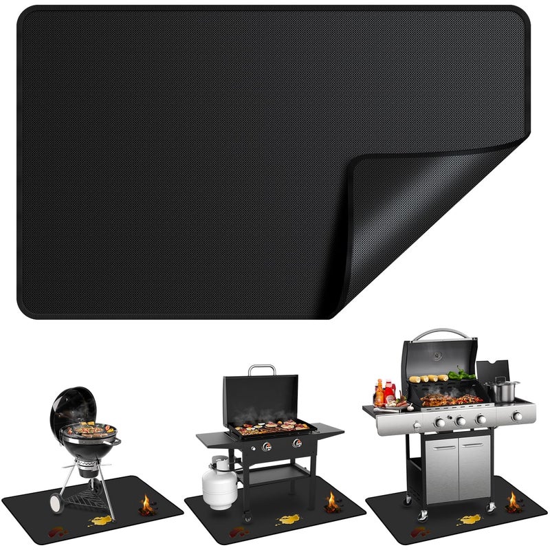 Gribuddy Large 75 X 40 Inch Under Grill Mats For Outdoor Grill  Double-Sided Fireproof Deck Patio Protector Mat  Waterproof Oil-Proof Bbq Floor Pad Indoor Fire Pit Fireplace Mat - Image 1