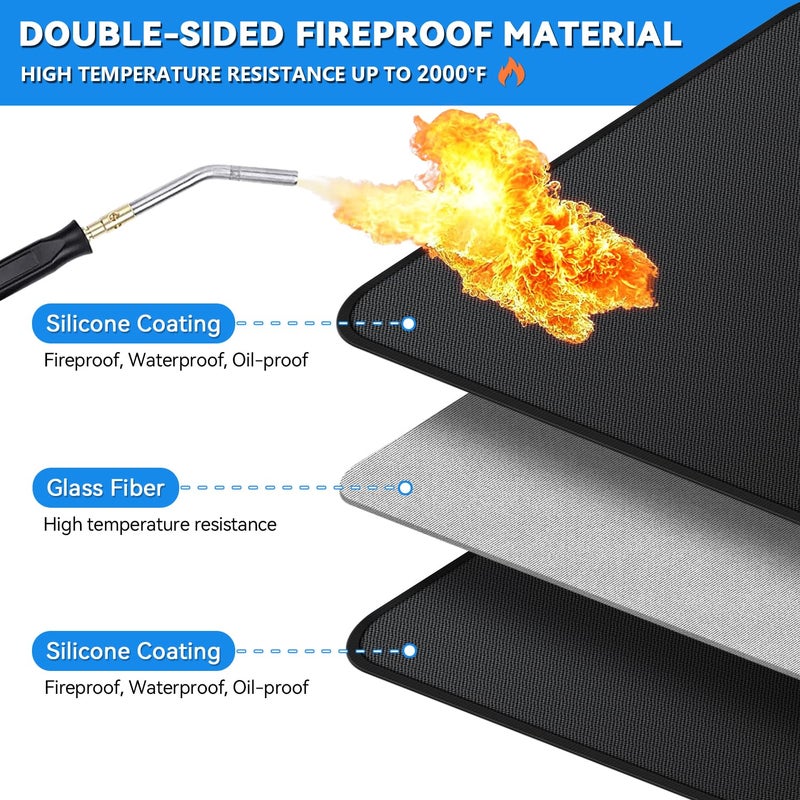 Gribuddy Large 75 X 40 Inch Under Grill Mats For Outdoor Grill  Double-Sided Fireproof Deck Patio Protector Mat  Waterproof Oil-Proof Bbq Floor Pad Indoor Fire Pit Fireplace Mat - Image 4