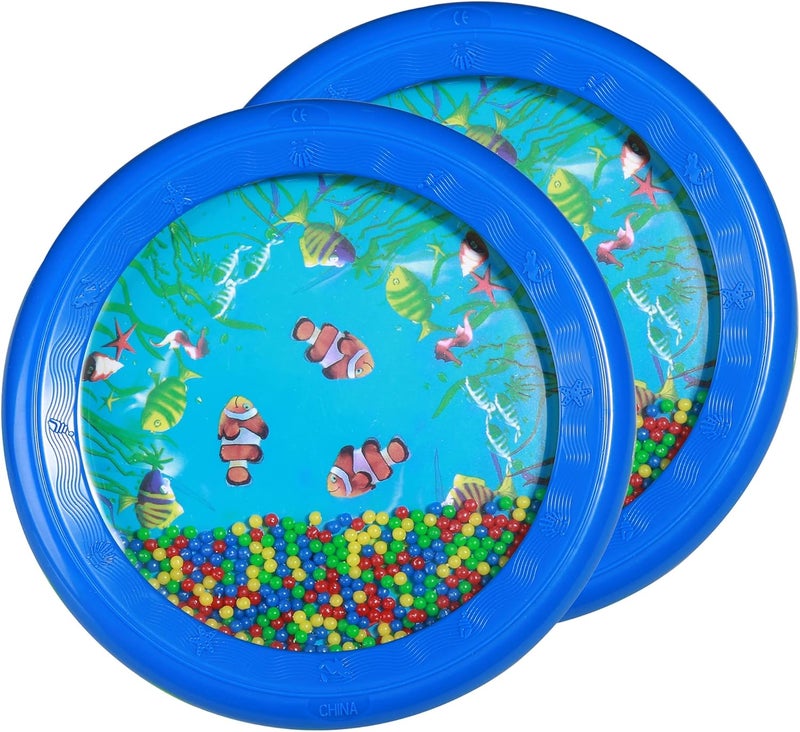 Mihey 2 Pcs Ocean Drums Wave Bead Drums Sea Sound Drums Musical Instruments for Kid Child Baby  - Image 1