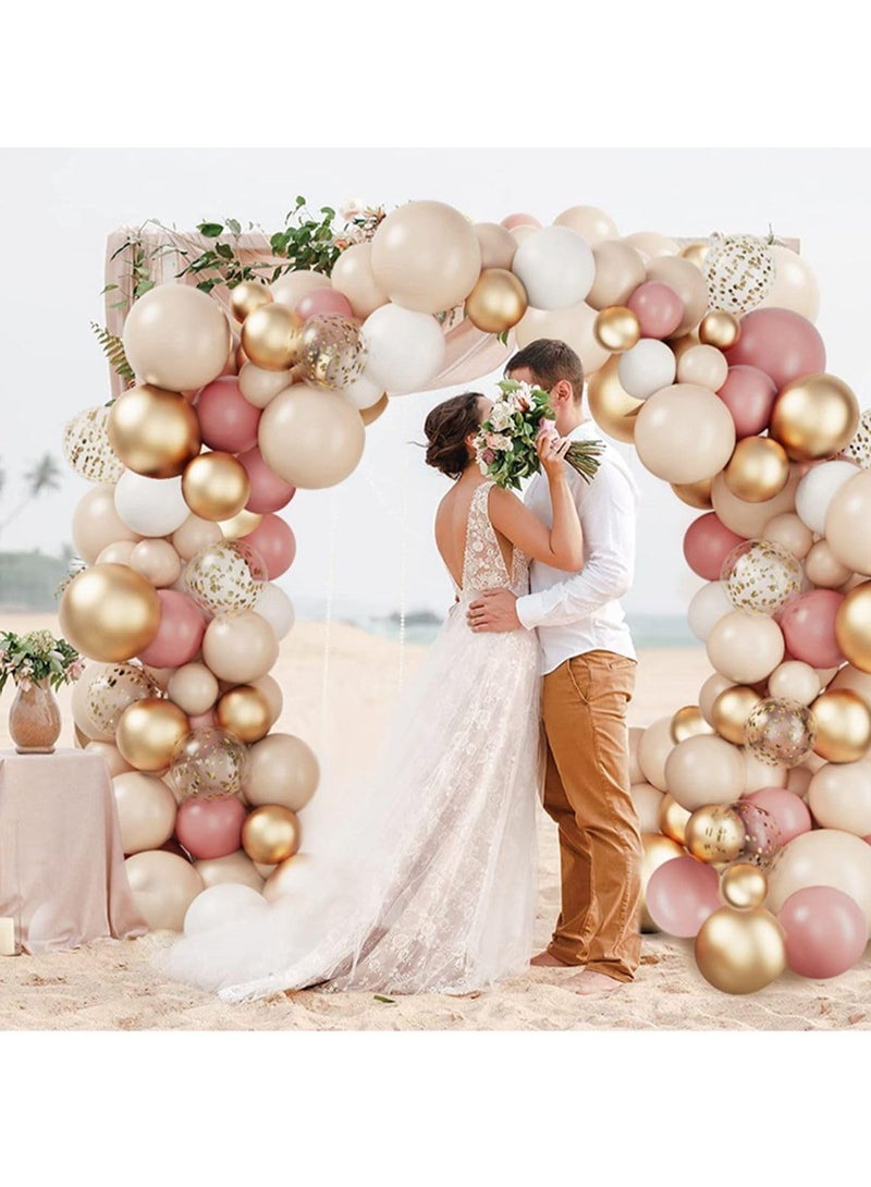 Rose Gold Balloon Arch Kit, 102pcs Retro Pink, White, and Gold Balloon Garland with Gold Confetti Balloons for Girls' Birthday, Wedding, Baby Shower, Bridal Shower Party Decorations - Image 4