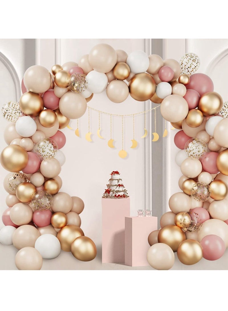 Rose Gold Balloon Arch Kit, 102pcs Retro Pink, White, and Gold Balloon Garland with Gold Confetti Balloons for Girls' Birthday, Wedding, Baby Shower, Bridal Shower Party Decorations - Image 5