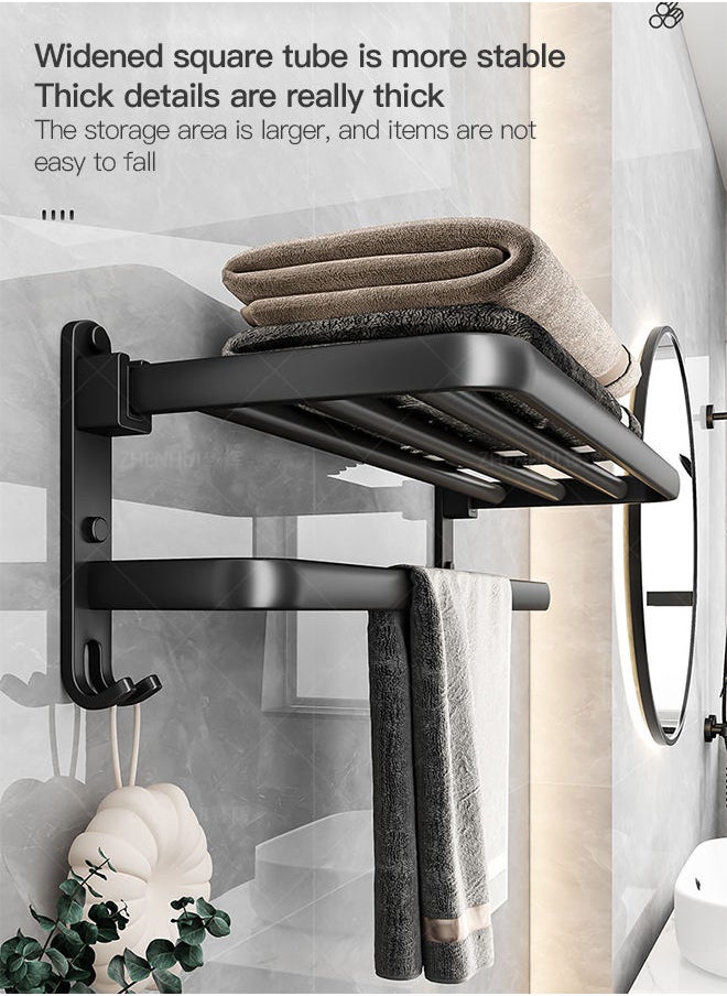 Sharpdo Perforation-free Double Shelf Towel Rack In Bathroom 60*23*20cm  - Image 3