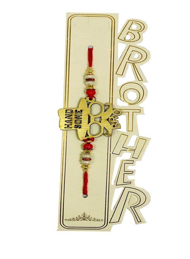 Evisha Wooden Handsome Bro Rakhi For Brother | Rakhi Combo-139 || rakhi || rakhi set || rakhi for brother || rakhi for brother and bhabhi || rakhi combo || bhaiya bhabhi rakhi || rakhi gifts - Image 3