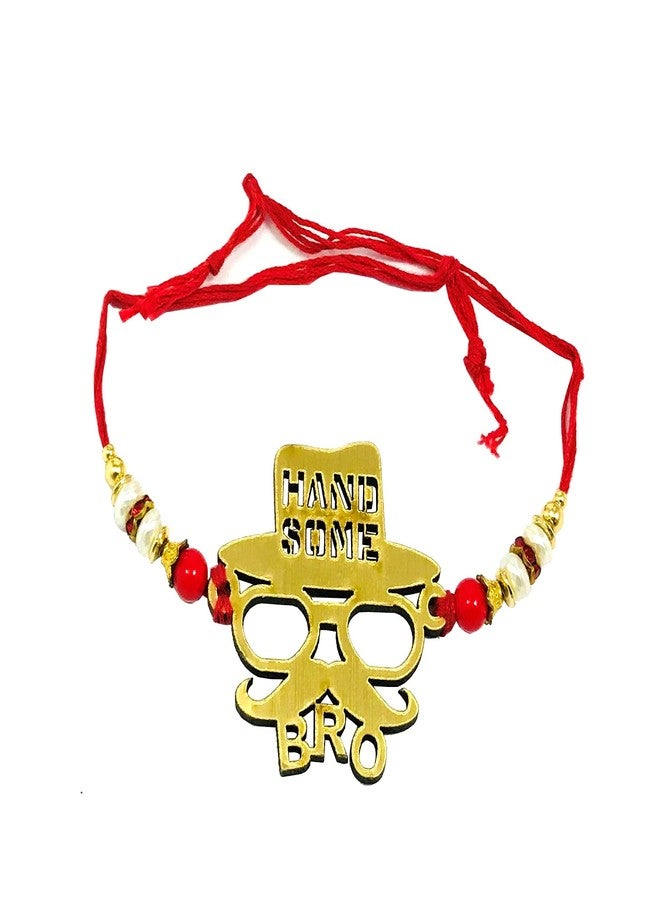 Evisha Wooden Handsome Bro Rakhi For Brother | Rakhi Combo-139 || rakhi || rakhi set || rakhi for brother || rakhi for brother and bhabhi || rakhi combo || bhaiya bhabhi rakhi || rakhi gifts - Image 4