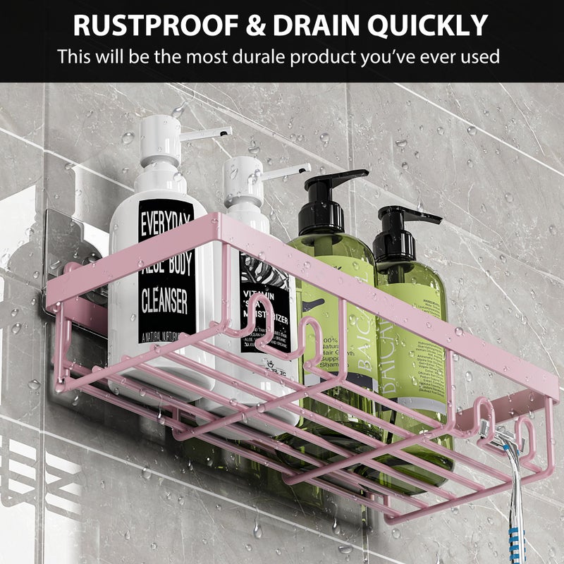 Moforoco Shower Caddy Shelf Organizer Rack Self Resform Black Bathroom Sgenn - Image 4