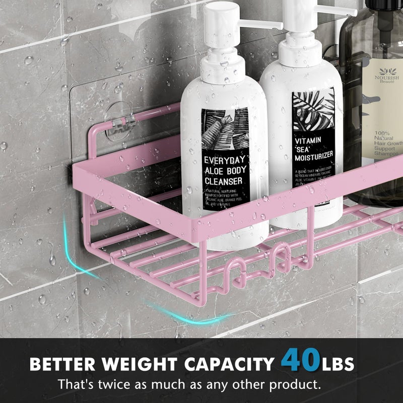 Moforoco Shower Caddy Shelf Organizer Rack Self Resform Black Bathroom Sgenn - Image 3